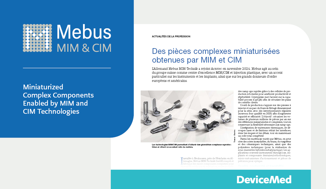 Miniaturized Complex Components Enabled by MIM and CIM Technologies